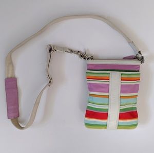 EUC Coach Crossbody Bag with Multicolor Stripes